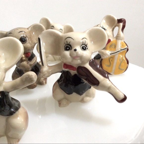 🩷🐭 Vintage set of seven band of musical mice figures - Picture 6 of 15